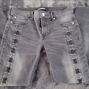 Women's black express laced jeans